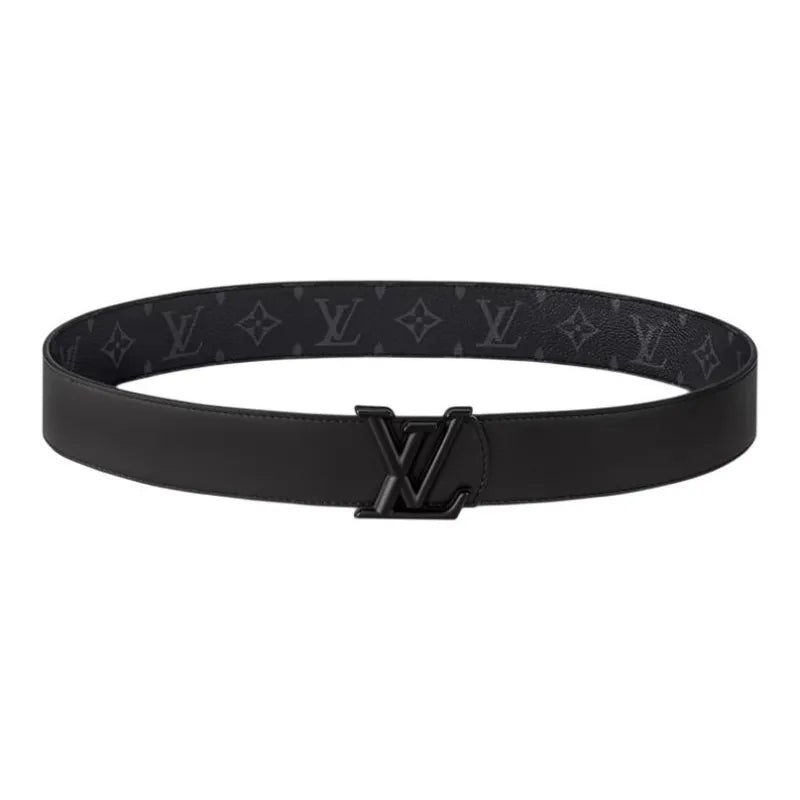 LouisVuitton Dimension Coated Canvas Leather Belt Men's Black 4CM Wide