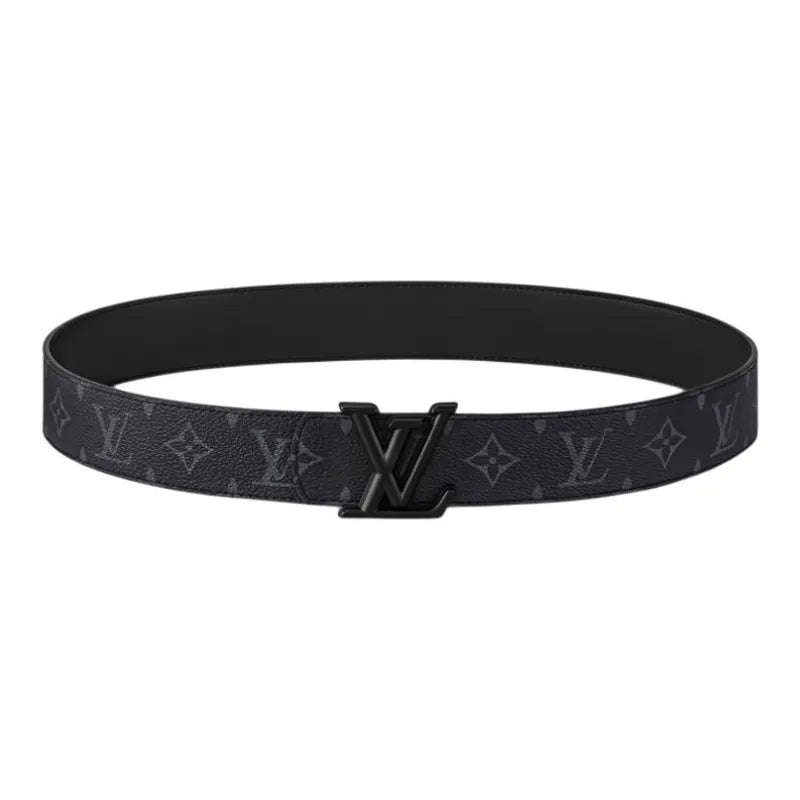 LouisVuitton Dimension Coated Canvas Leather Belt Men's Black 4CM Wide