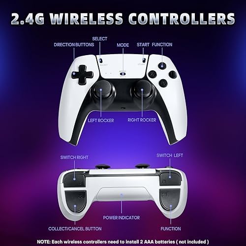 SMARTCAM M15 pro 2.4G Wireless Game Controller & 4K Game Stick | HDR 3D Gaming | Dual Rocker | Pro Gaming Chip | Long-Range Play | TV Compatible | Classic & Modern Games.. (White)