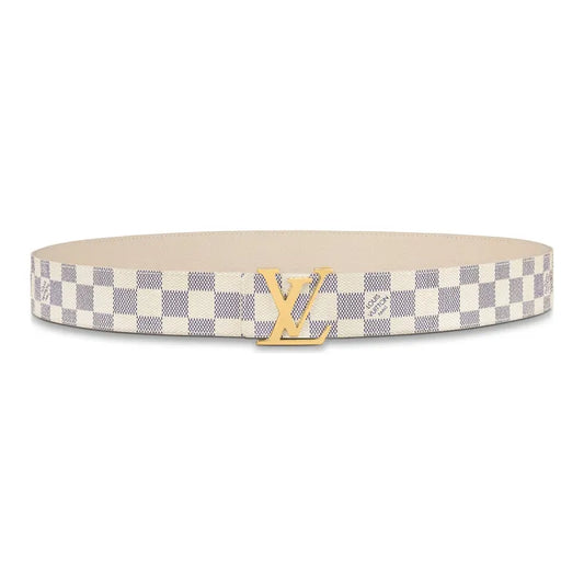 LOUISVUITTON canvas and calfskin belt men's beige width 4CM