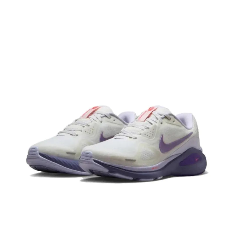 Ni_ke Structure 26 Slip-Resistant + Abrasion-Resistant Low-Top Casual Running Shoes for men (White/Purple)