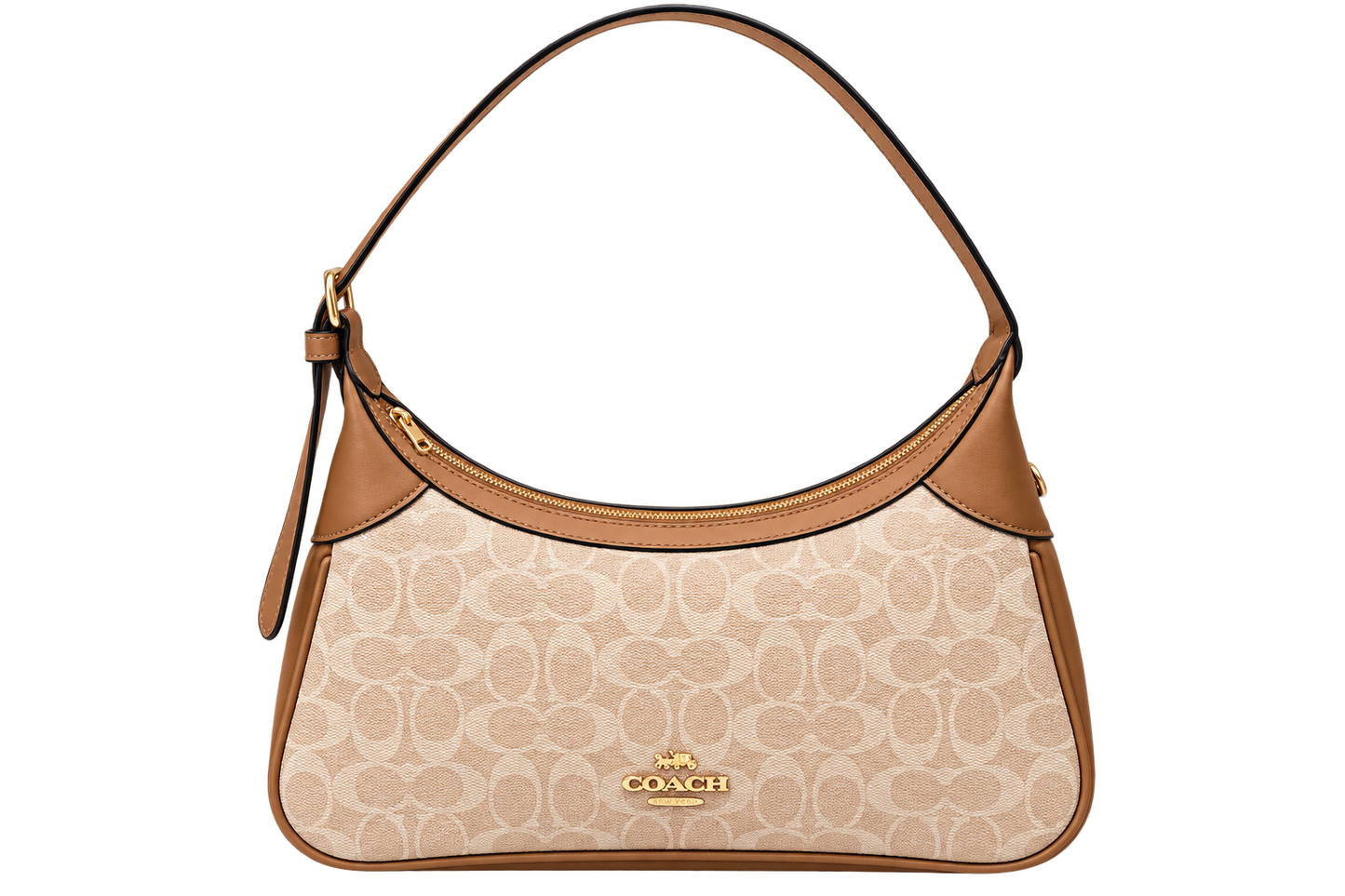 Co_ach Signature Beige & Tan Shoulder Bag – Luxury Women’s Handbag