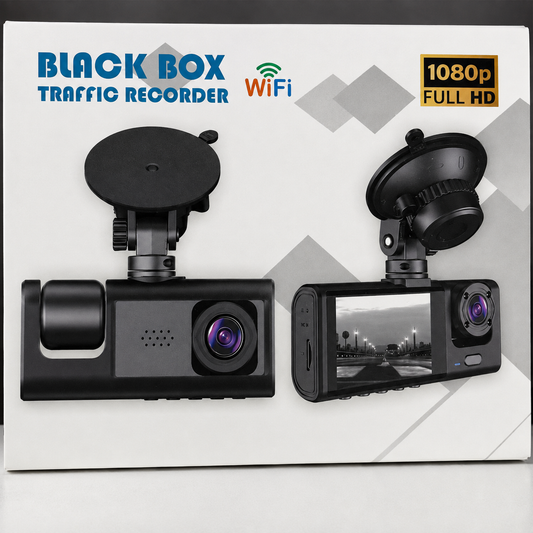 1080P Full HD WiFi Car Dash Camera – Black Box Traffic Recorder with Display & Suction Mount
