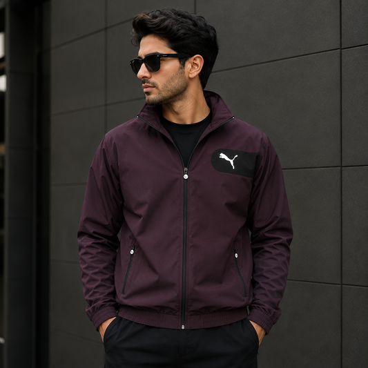 Pu_ma Men’s Purple Track Jacket – Premium Lightweight Sports Jacket