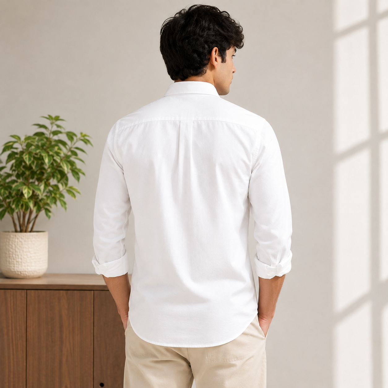 Lac_oste Men’s Classic White Button-Down Shirt – Signature Crocodile Logo