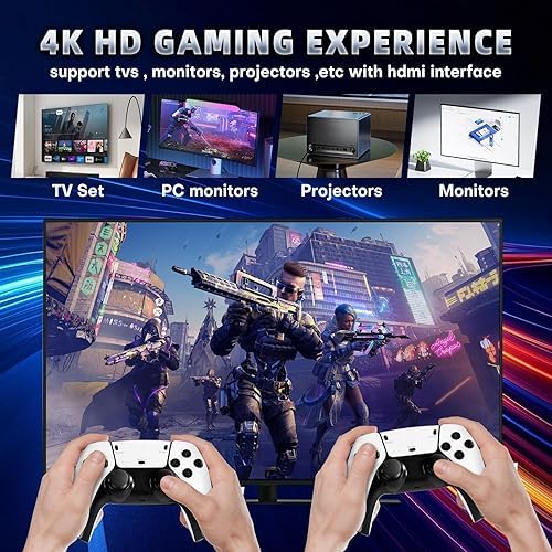 SMARTCAM M15 pro 2.4G Wireless Game Controller & 4K Game Stick | HDR 3D Gaming | Dual Rocker | Pro Gaming Chip | Long-Range Play | TV Compatible | Classic & Modern Games.. (White)