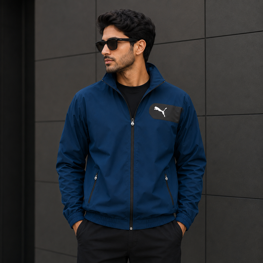 Pu_ma Men’s Navy Blue Track Jacket – Premium Lightweight Sports Jacket