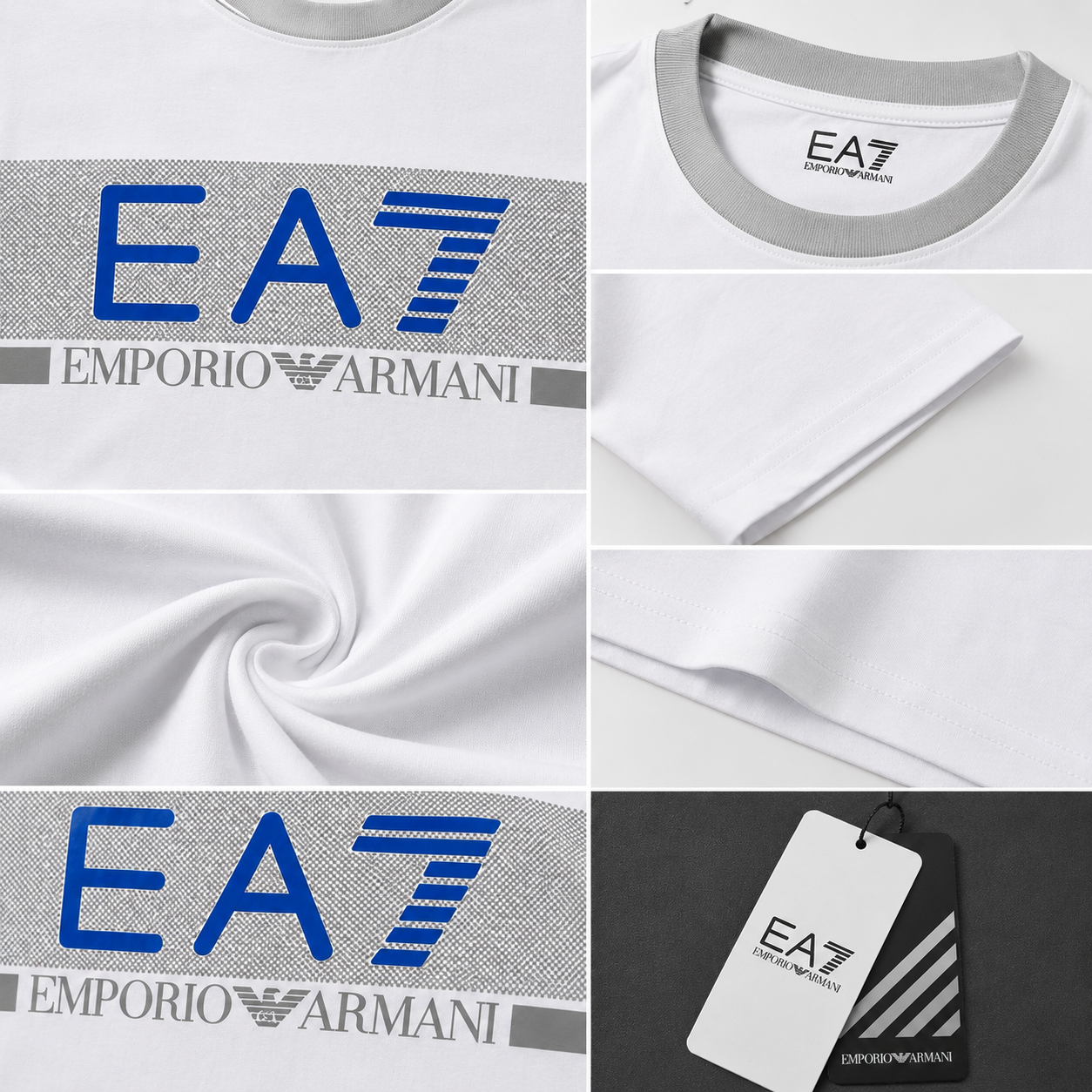 E_A7 Inspired Men's Premium white Graphic Crew Neck Cotton T-Shirt
