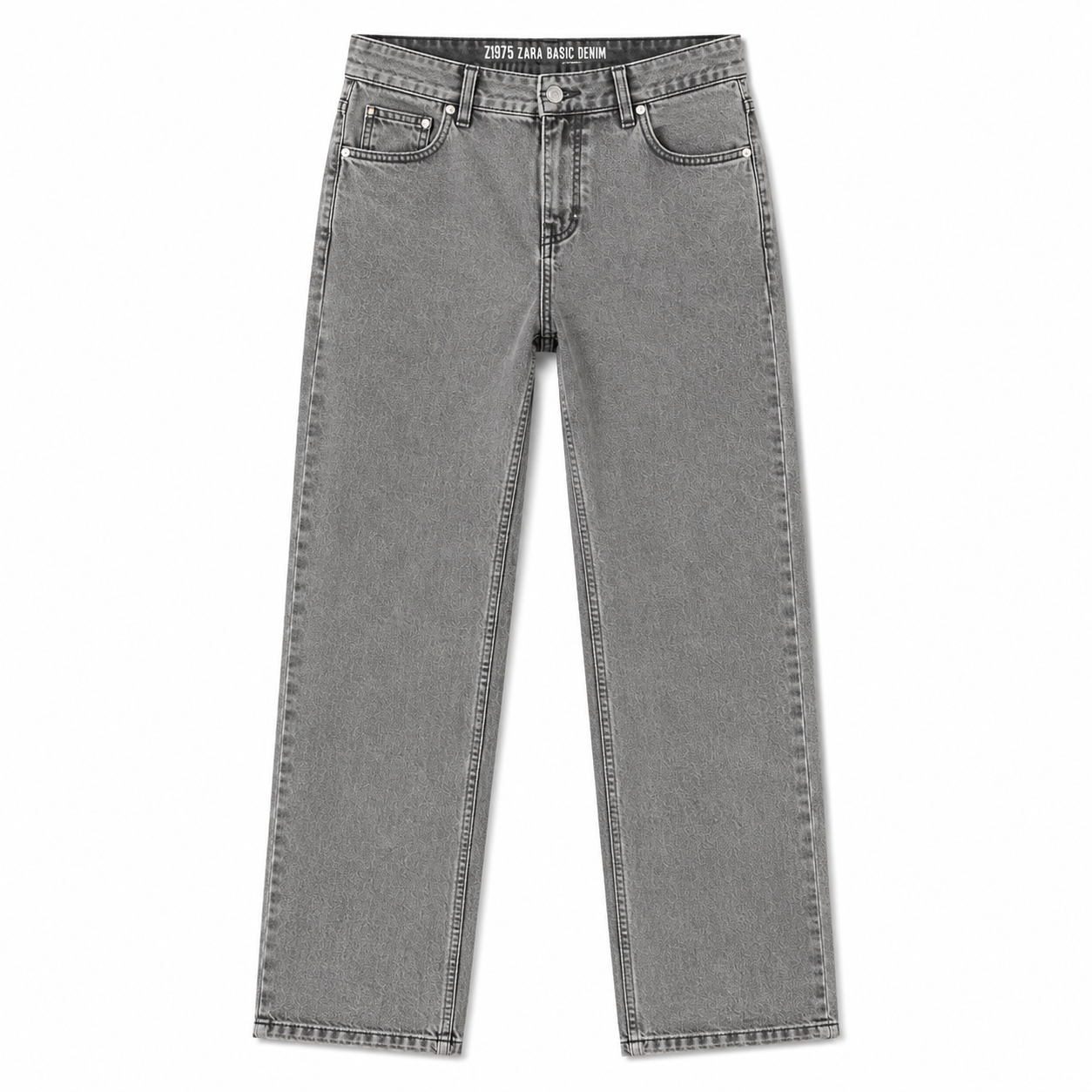 ZA_RA Basic Grey Straight Fit Jeans for Men | Premium Washed Denim | Everyday Comfort