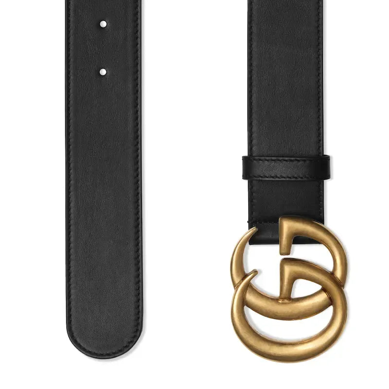 Gucci 2015 Re-edition Wide Leather Belt Black