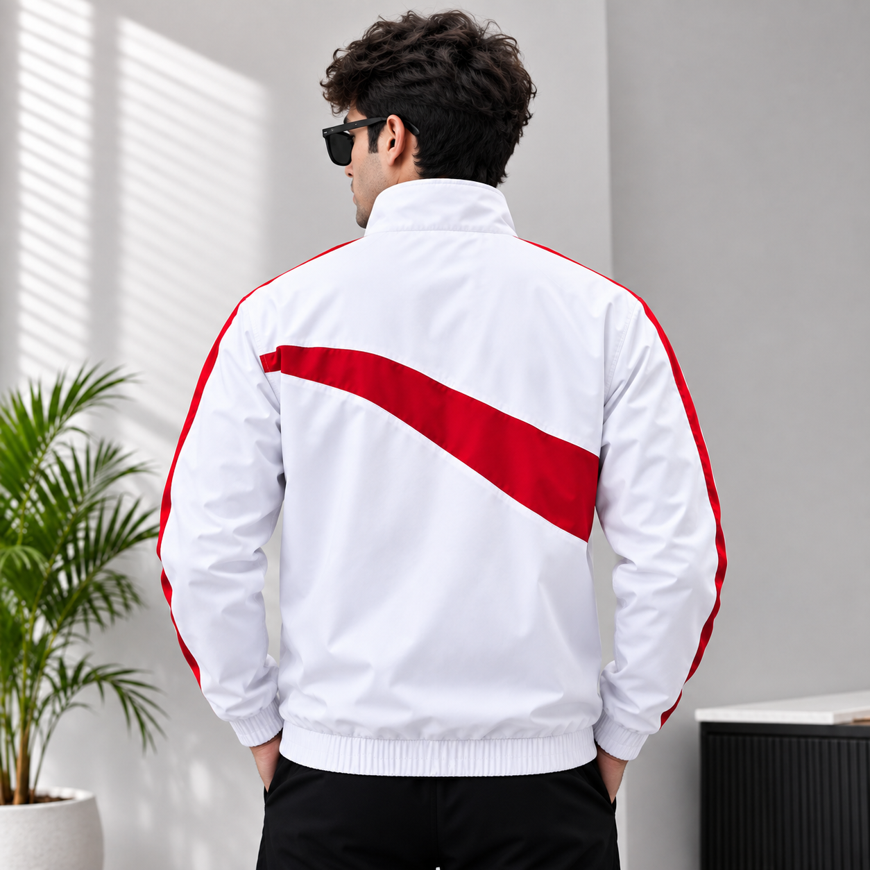 Pu_ma Men's White Ferrari Style Track Jacket | Lightweight Full Zip Sports Windbreaker