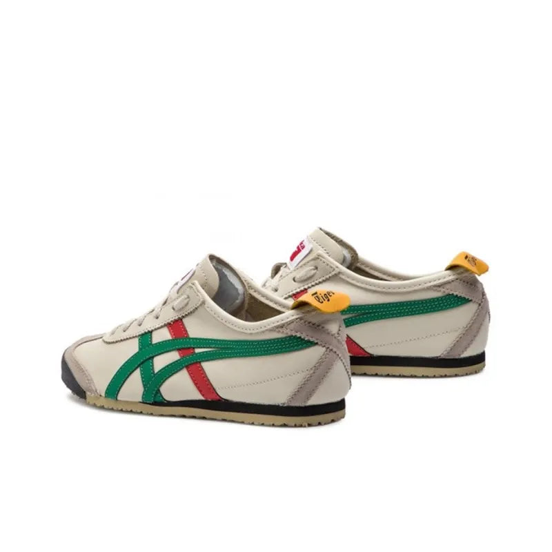 Onit_suka Tiger MEXICO 66 low-top sports casual shoes, unisex, beige and green