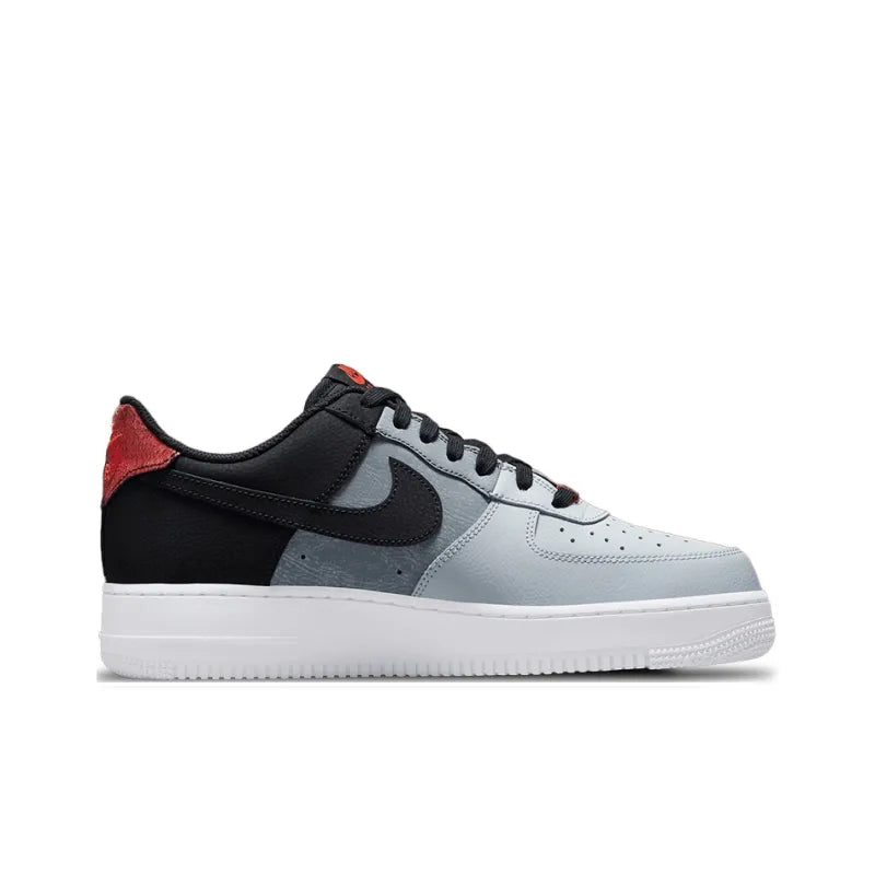 Ni_ke Air Force 1 07 LV8 Patchwork Low-Top Skateboarding Shoes Men's Black, Grey, Red