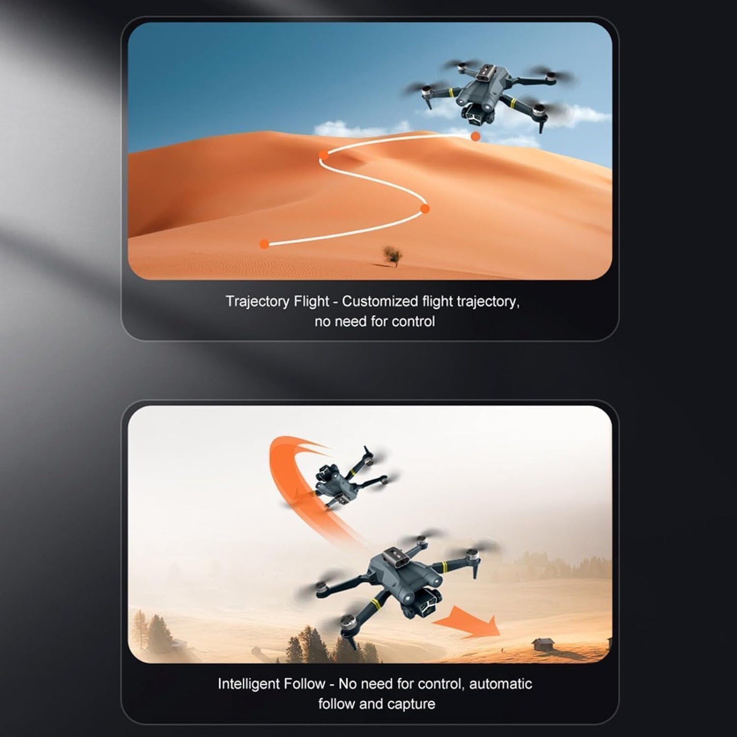 dRoNe wItH hD DuAl cAmErA BrUsHlEsS MoToR, oNe cLiCk tAkEoFf/lAnDiNg FlIp rOlLiNg gEsTuRe cOnTrOl wI-Fi cAmErA ReMoTe cOnTrOl -X DrOnE (M3)