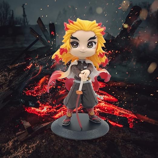 Demon Slayer Rengoku Action Figure – Flame Hashira Kyojuro Collectible Toy, Anime PVC Figurine with Sword, Kimetsu no Yaiba Statue for Fans & Kids - Rengoku