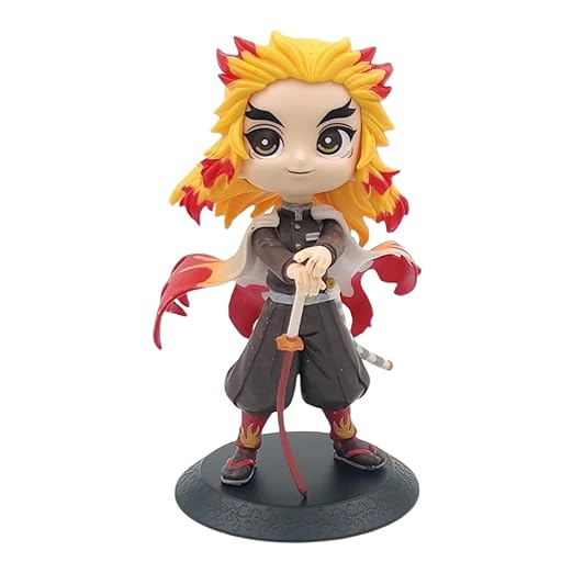 Demon Slayer Rengoku Action Figure – Flame Hashira Kyojuro Collectible Toy, Anime PVC Figurine with Sword, Kimetsu no Yaiba Statue for Fans & Kids - Rengoku
