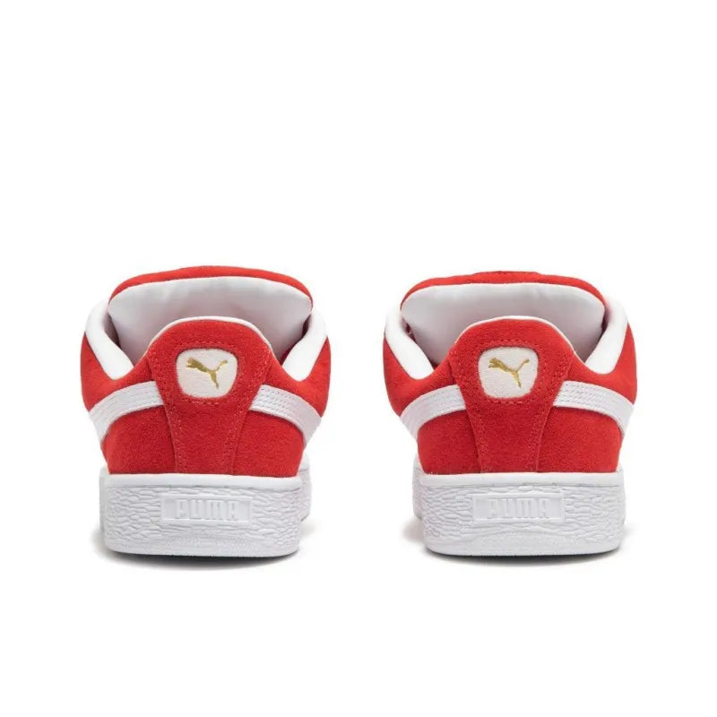 Puma Suede XL Abrasion-Resistant Low-Top Skateboarding Shoes for Men, Red and White