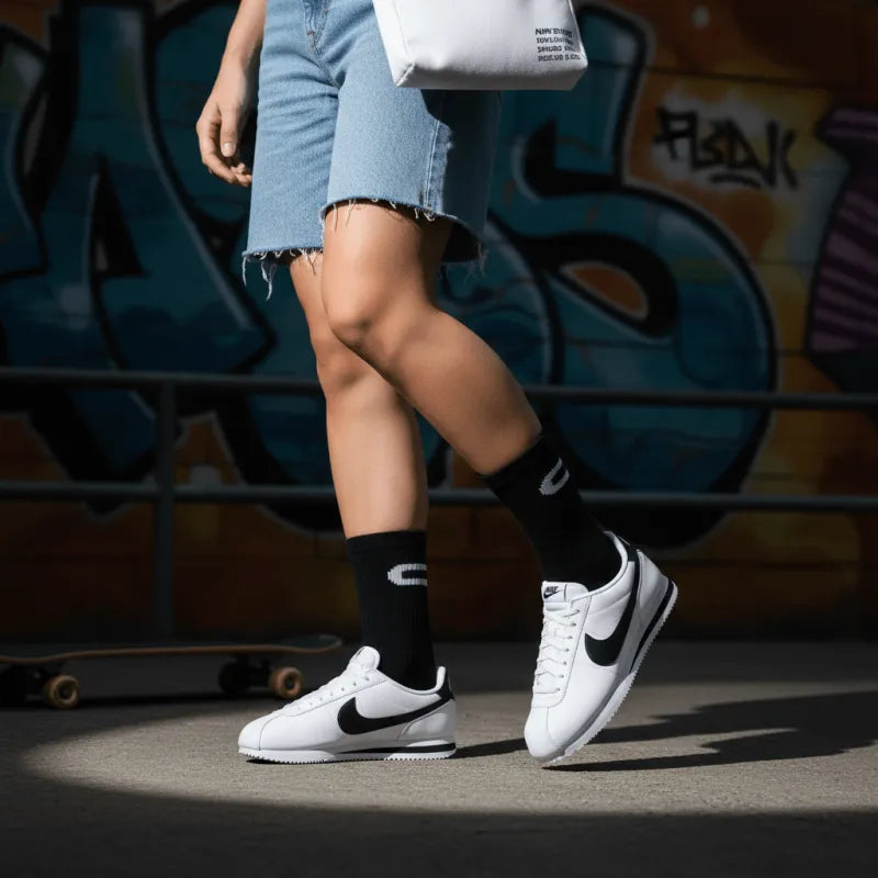 Ni_ke Cortez White Black