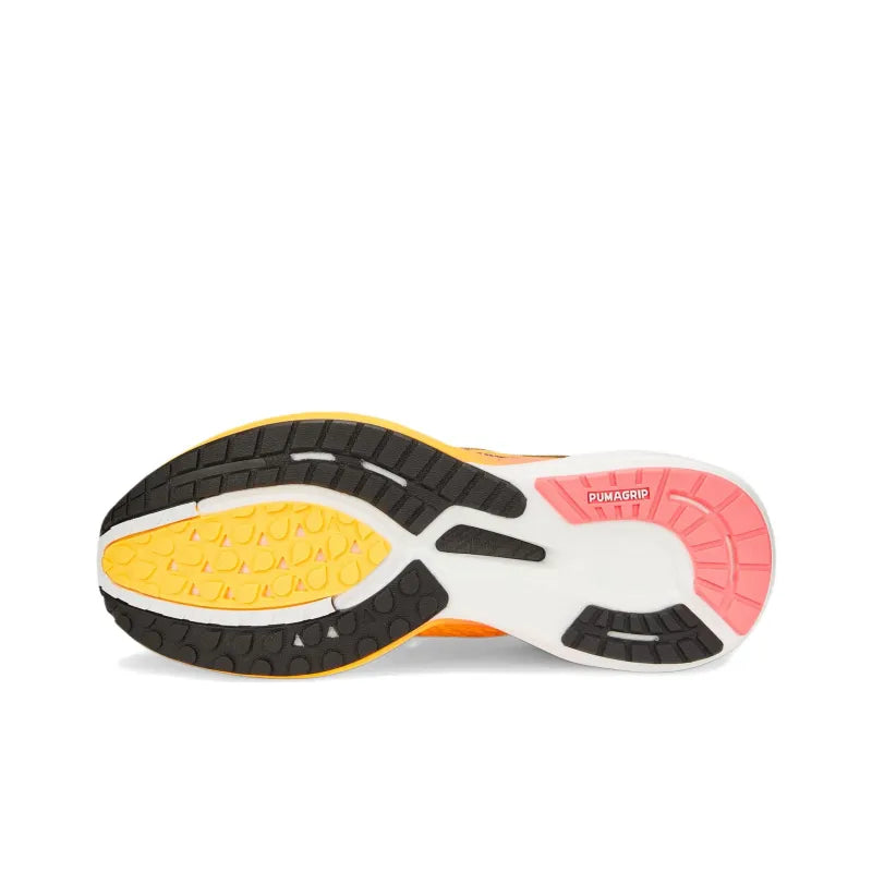 Pu_ma Deviate NITRO 2 Shock Absorbers Anti-Slip + Abrasion-Resistant Low-Top Marathon Running Shoes for Men, Yellow, Orange, Black