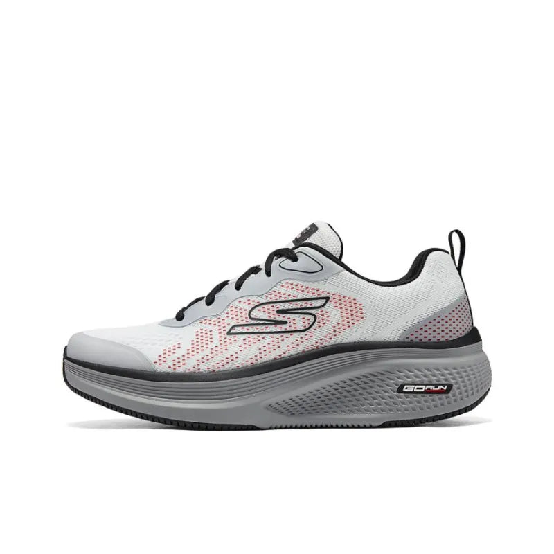 Ske_chers GO RUN Elevate 2.0 Cushioned, Breathable Low-Top Running Shoe for Men, White, Black