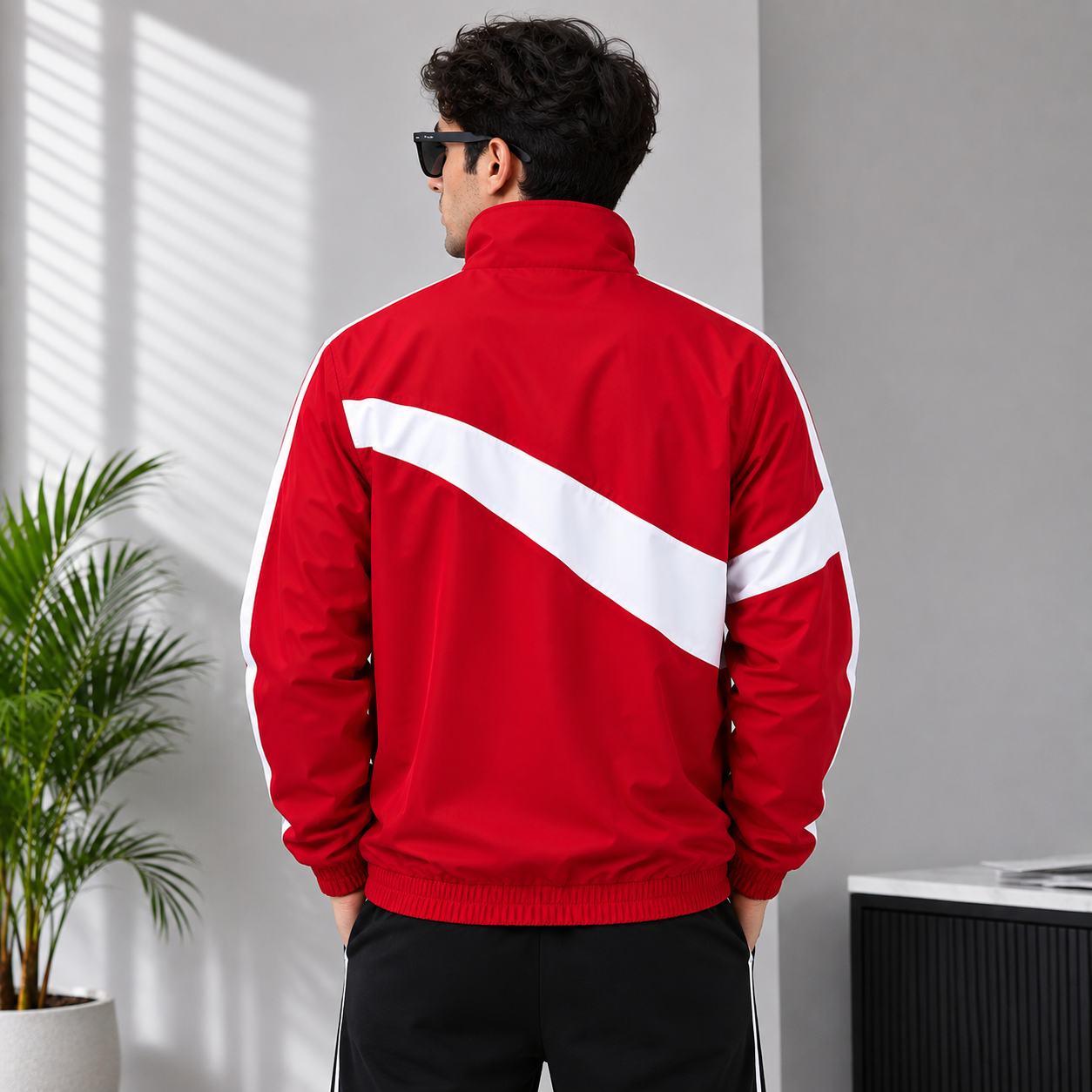 Pu_ma Men's Red Ferrari Style Track Jacket | Lightweight Full Zip Sports Windbreaker