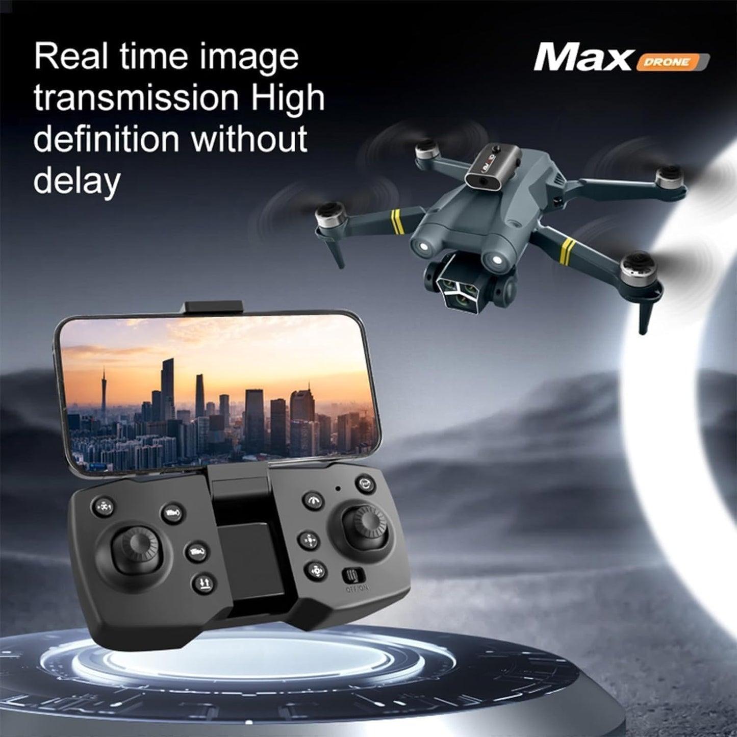 dRoNe wItH hD DuAl cAmErA BrUsHlEsS MoToR, oNe cLiCk tAkEoFf/lAnDiNg FlIp rOlLiNg gEsTuRe cOnTrOl wI-Fi cAmErA ReMoTe cOnTrOl -X DrOnE (M3)