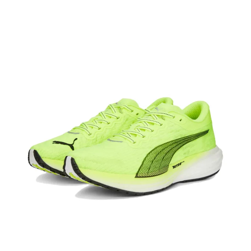 Pu_ma Deviate NITRO 2 Shock Absorbers Anti-Slip + Abrasion-Resistant Low-Top Carbon Plate Casual Running Shoes for Men Green