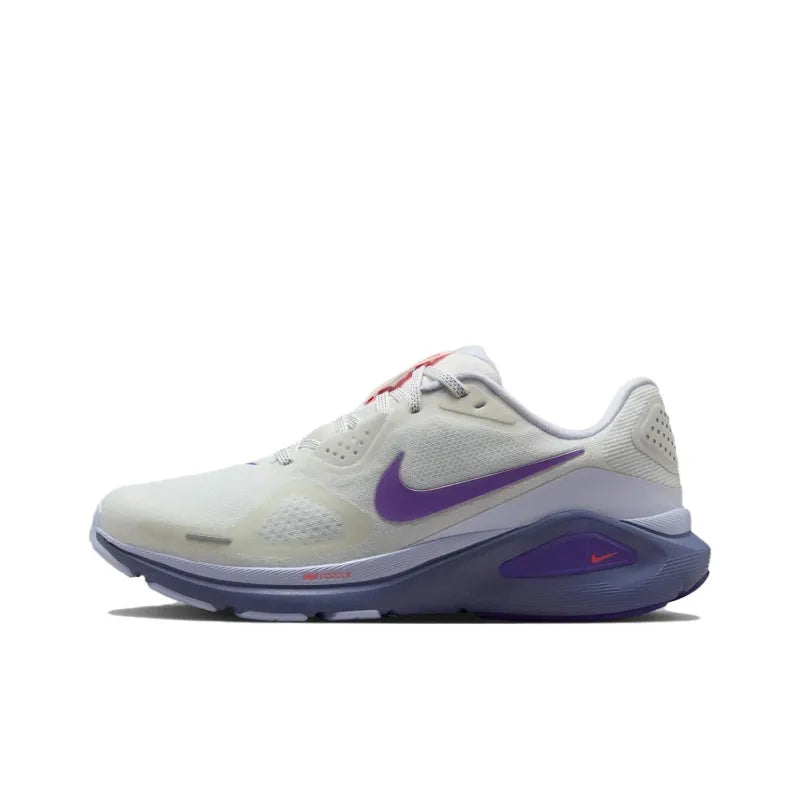 Ni_ke Structure 26 Slip-Resistant + Abrasion-Resistant Low-Top Casual Running Shoes for men (White/Purple)