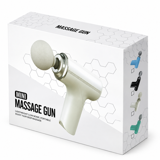 Mini Rechargeable Massage Gun – Portable Deep Tissue Muscle Massager with 4 Interchangeable Heads