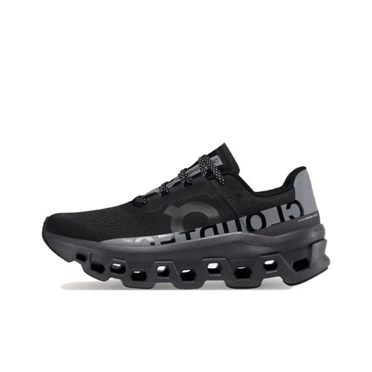 O_n Cloud Monster Lumos Shock Absorbers Anti-Slip + Abrasion-Resistant Low-Top Running Shoes men's Black