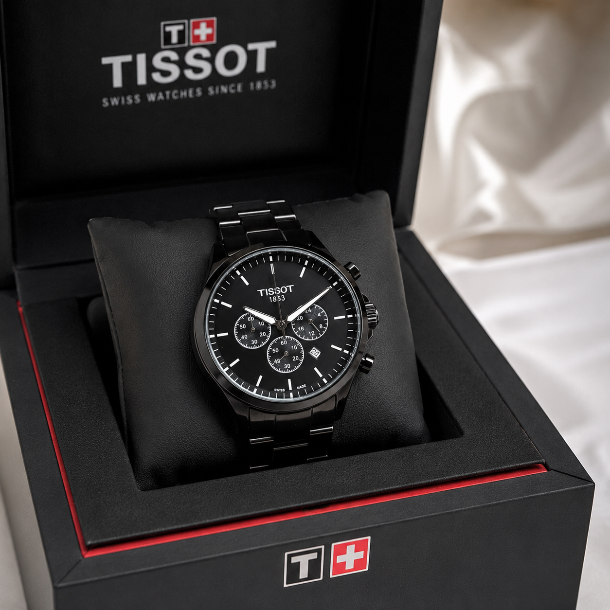 Tis_sot 1853 Black Chronograph Style Men's Watch – Premium Metal Strap