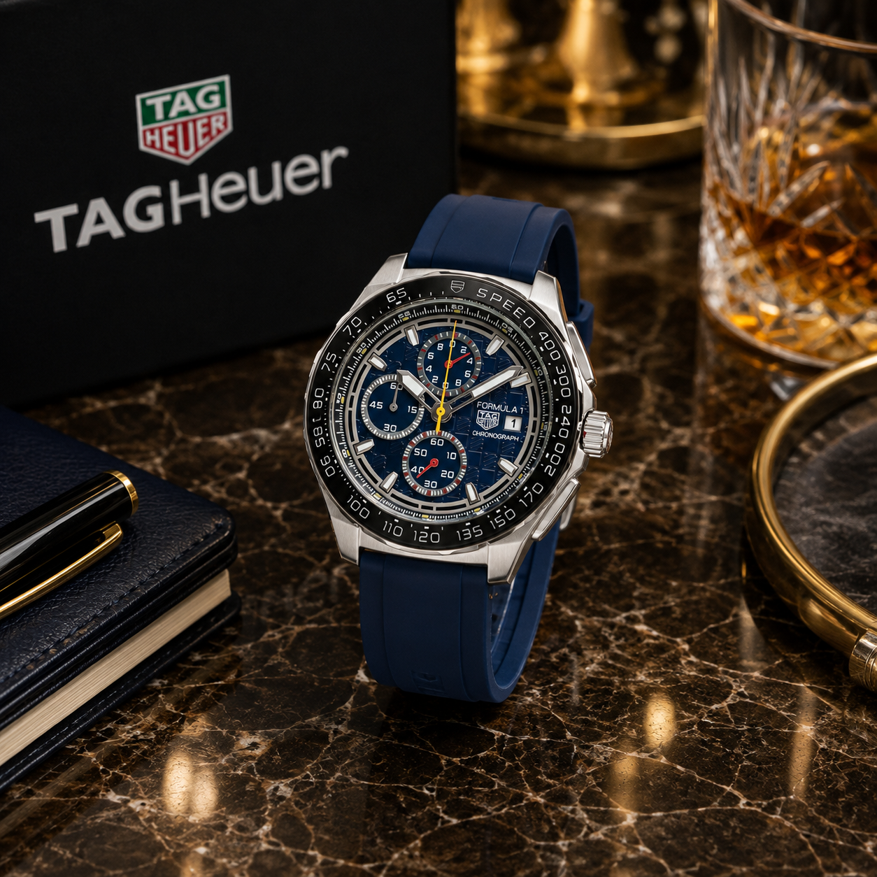 TA_G Heu_er Formula 1 Chronograph Men’s Watch – Blue Dial & Navy Rubber Strap