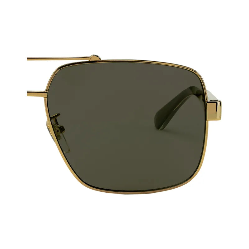 Gucci Plate and Metal Brownline Sunglasses for Men, Black and Gold