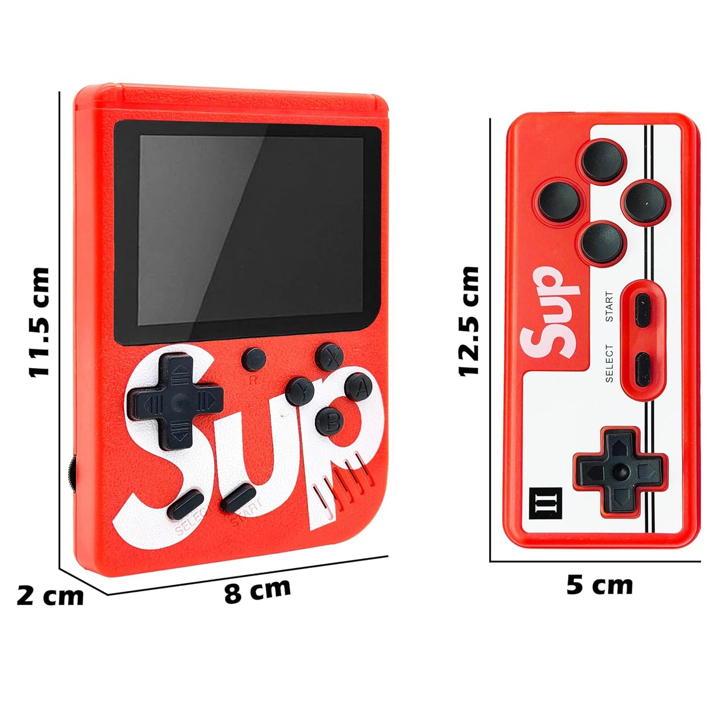 VGRASSP Two Player 400 in 1 Handheld Video Game Console for Kids – Retro Portable Console with Built-in Classic Games, Rechargeable Battery, Gift for Boys & Girls - Multicolor
