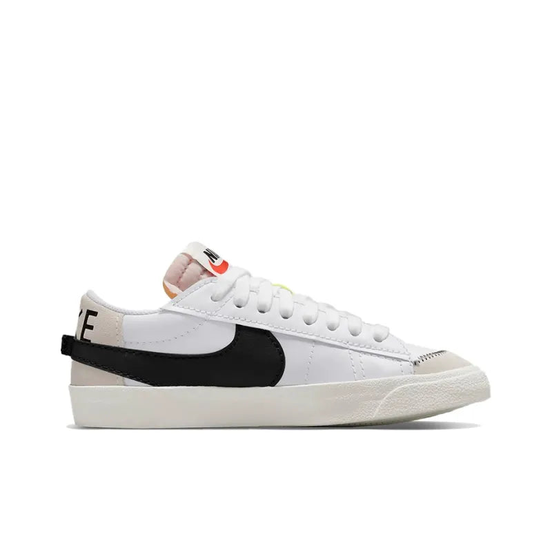 Ni_ke Blazer Low-Top Skateboarding Shoes Men's White Black