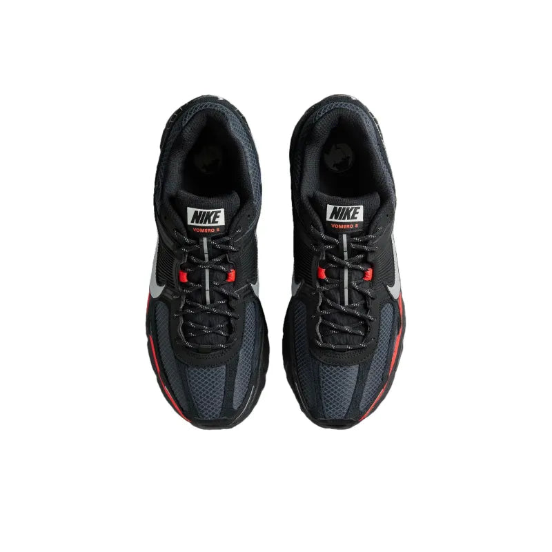 Ni_ke Zoom Vomero 5 Slip-Resistant and Abrasion-Resistant Low-Top Casual Running Shoes for Men and Women, Black and Red