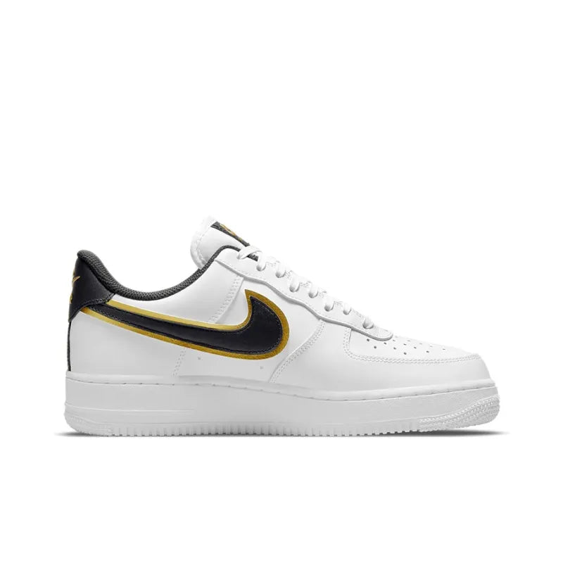 Ni_ke Air Force 1 '07 LV8 Double Swoosh White Metallic Gold