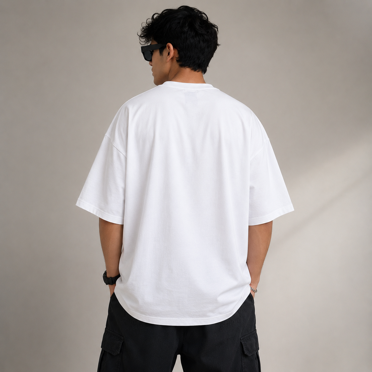 Adi_das Men's Oversized White Graphic Printed T-Shirt | Premium Cotton Casual Streetwear Tee