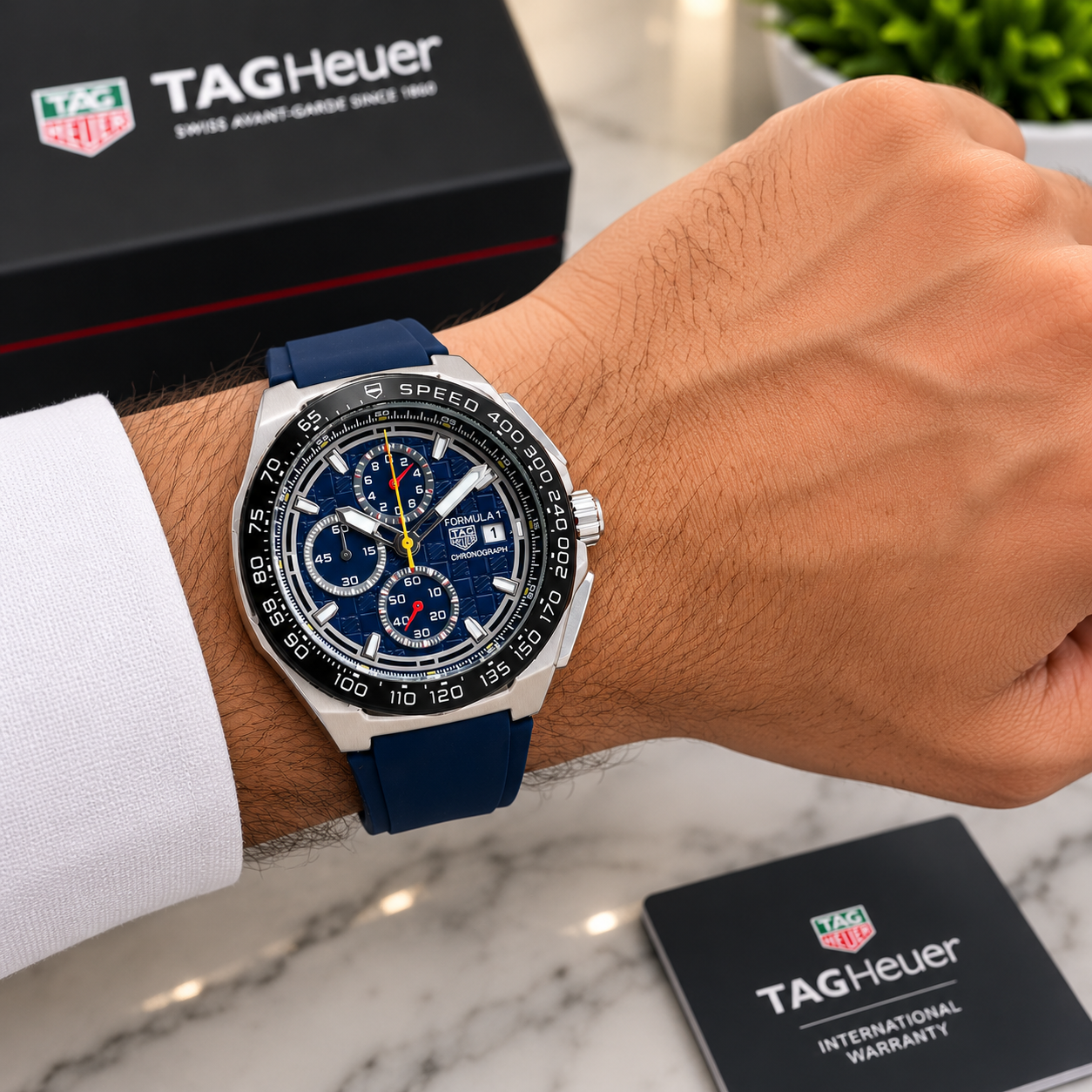 TA_G Heu_er Formula 1 Chronograph Men’s Watch – Blue Dial & Navy Rubber Strap