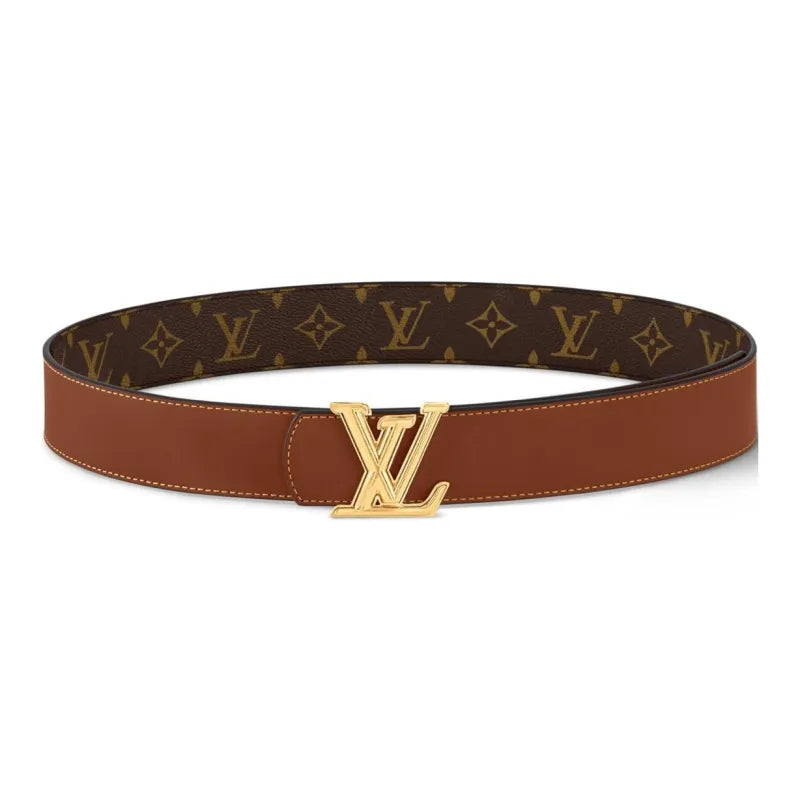 LouisVuitton Dimension Canvas Leather Belt Men Brown 4CM Width