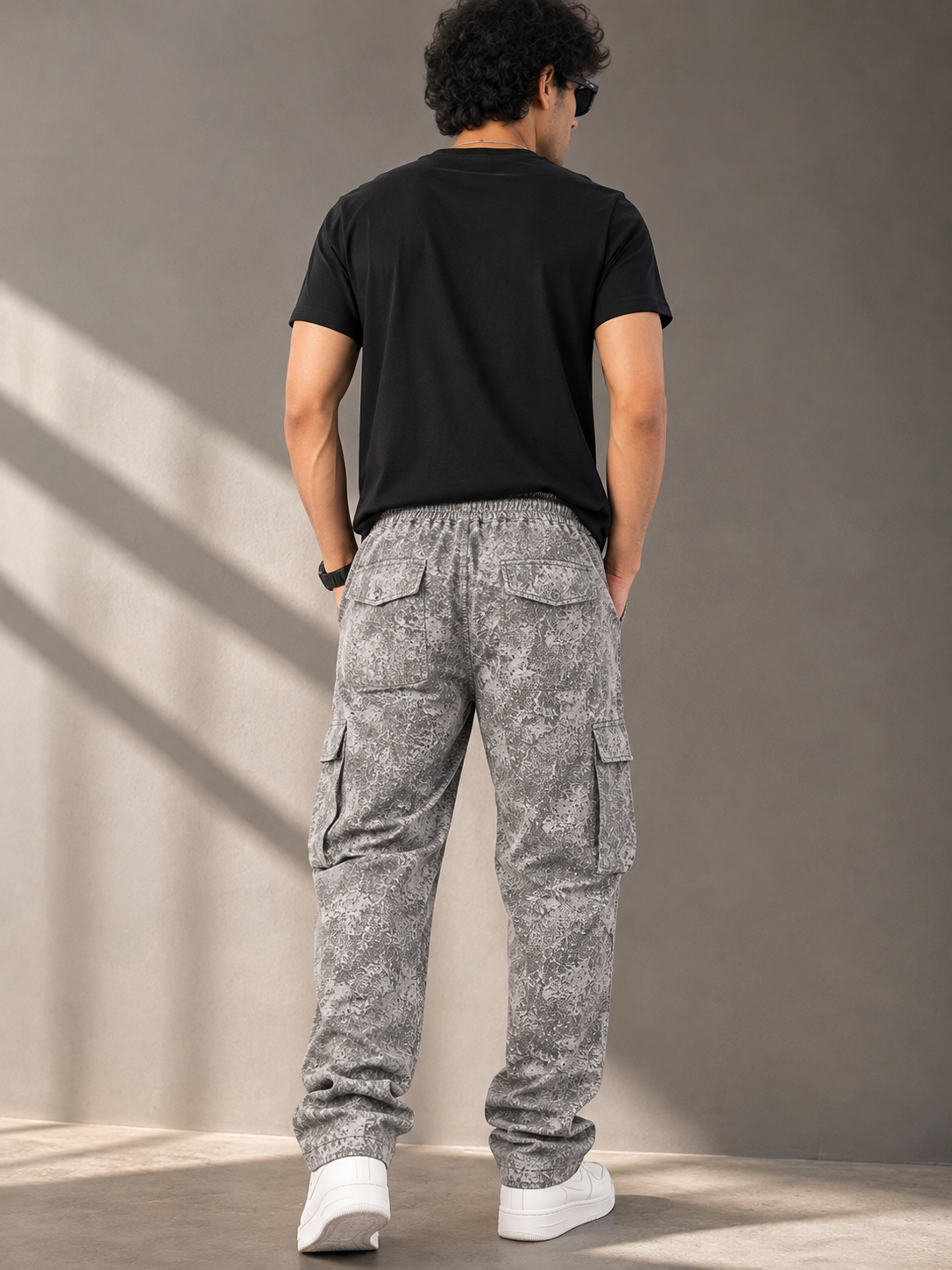 Po_lo Men's Premium Cargo Lower | Relaxed Fit Drawstring Joggers with Utility Pockets