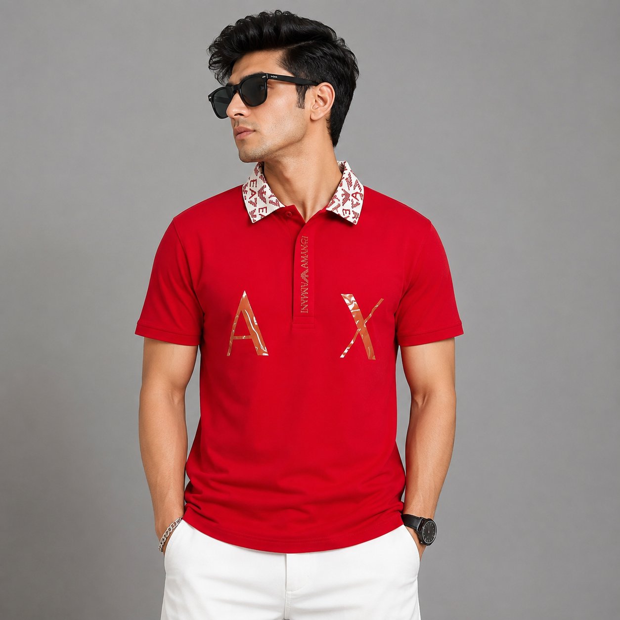 Men's Red Premium Po_lo T-Shirt | Printed Collar Cotton Po_lo | Slim Fit Casual Po_lo Tee