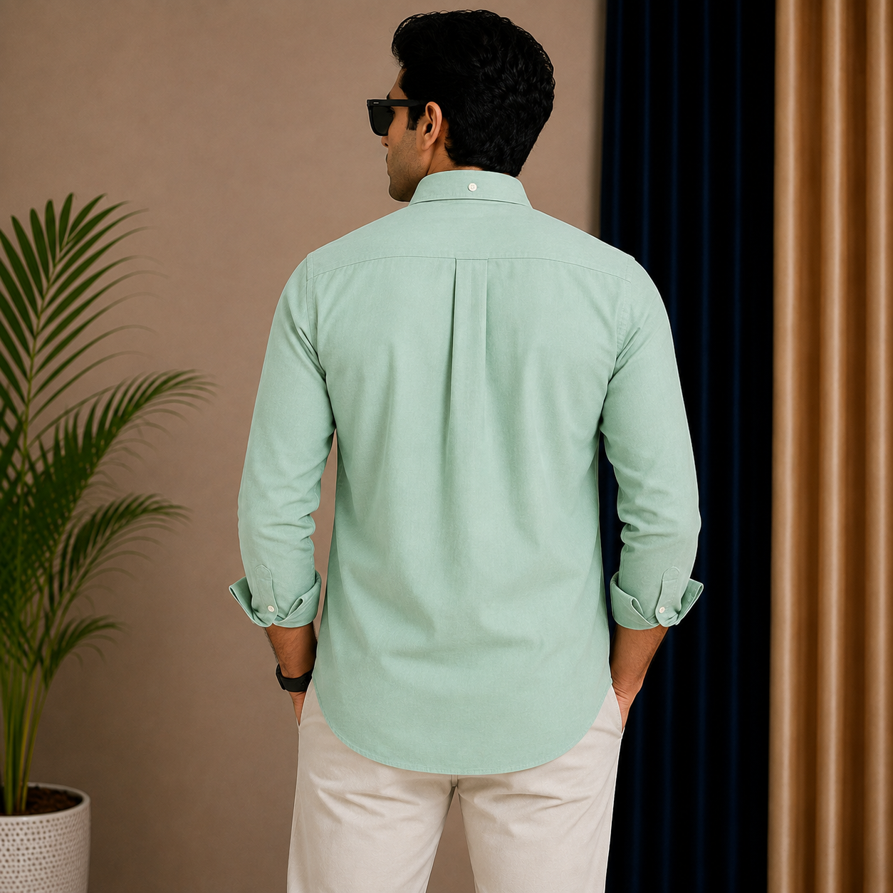 Po_lo RAL_PH LAU_REN Men’s Premium Mint Green Oxford Shirt – Embroidered Button-Down Full Sleeve Shirt