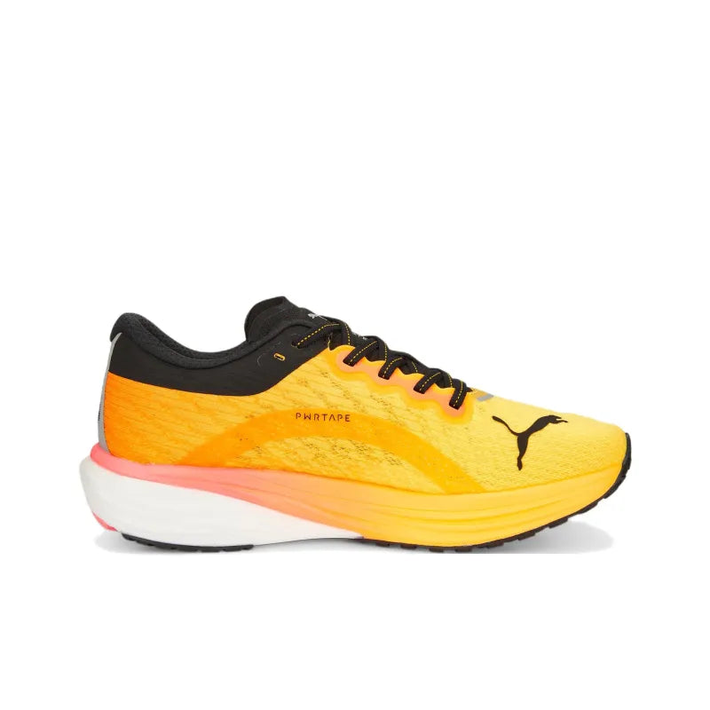 Pu_ma Deviate NITRO 2 Shock Absorbers Anti-Slip + Abrasion-Resistant Low-Top Marathon Running Shoes for Men, Yellow, Orange, Black