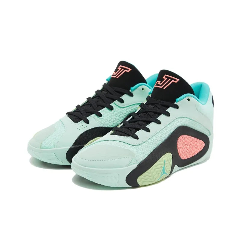 Jor_dan Tatum 2 Mint Foam Low-Top Basketball Shoes Men's Beige Black International Version