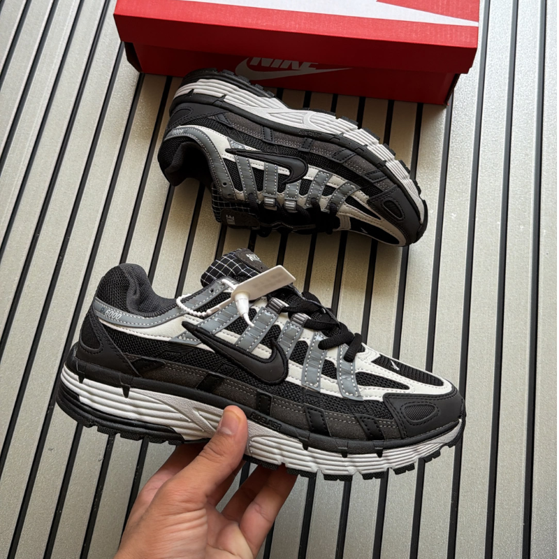 Ni_ke P-6000 Black Grey Retro Running Sneakers