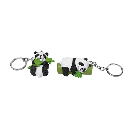 Cute Keychains and Keyrings Panda With Bamboo Keychains for Cars, Bikes, Home, Keys. Detailed Keyrings Set For Gifting and Showpiece+Keychains (Multi-Design Panda)