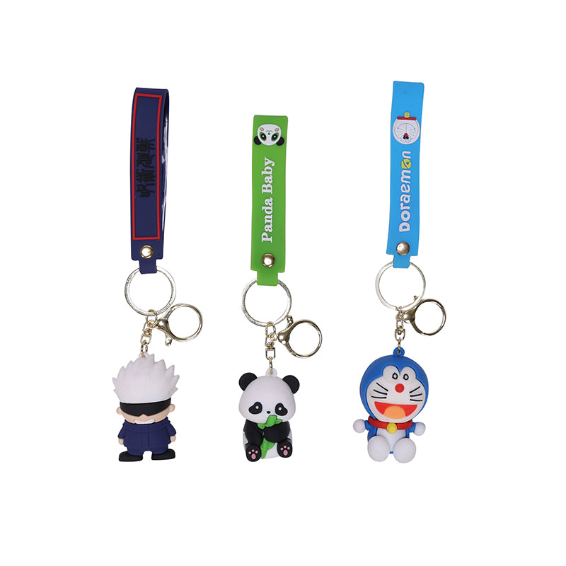 Cute Cartoon Character Keychain Combo Pack of 3 – Stylish Keyrings for Car, Bike & Home Keys | Bag Charm & Gift Accessories