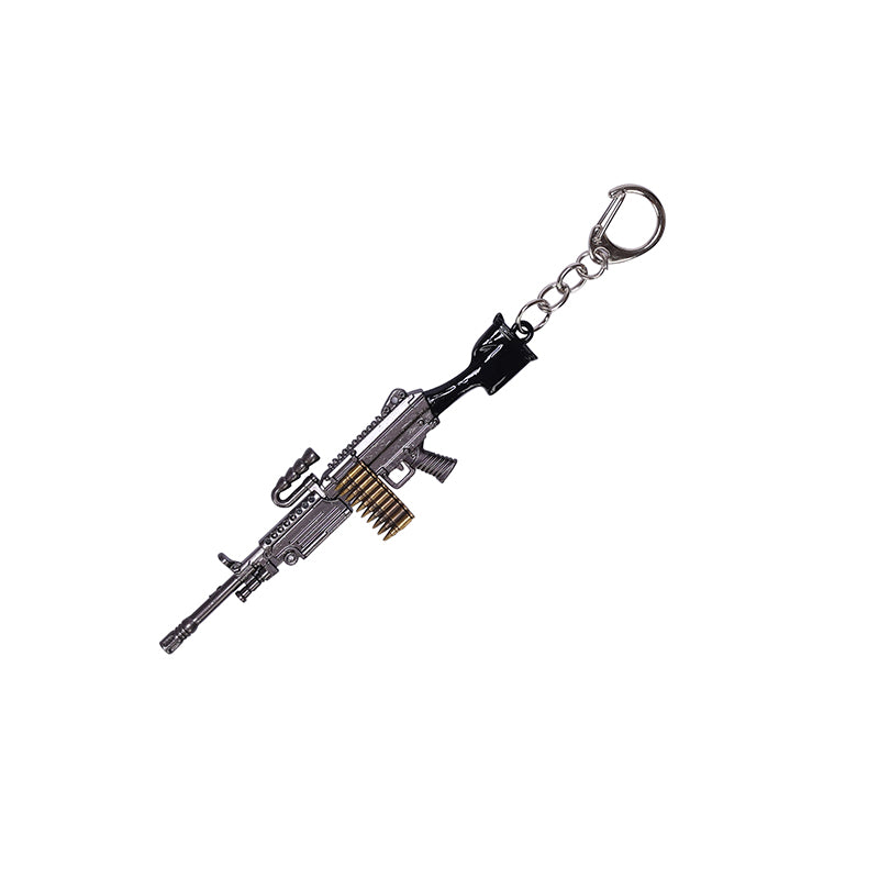 M249 PUBG Sniper Gun Keyrings and Keychains Free Fire Key Ring for Boys and Kids Keychain Set Combo with Skin (Silver)
