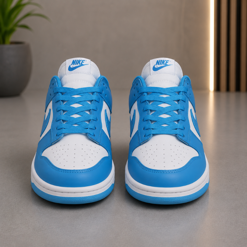Ni_ke Air Low Sneakers for Men | Blue & White Lace-Up Casual Shoes | Premium Streetwear Edition
